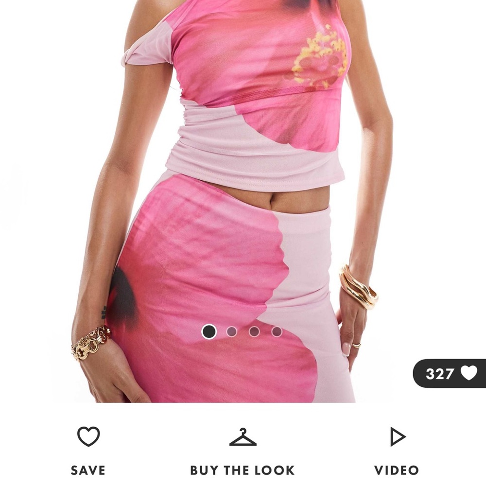 ASOS Pink Cut Out Pencil Top Midi Night Out